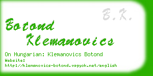 botond klemanovics business card